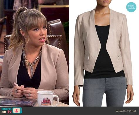 Kristins Nude Leather Jacket On Last Man Standing Outfit Details