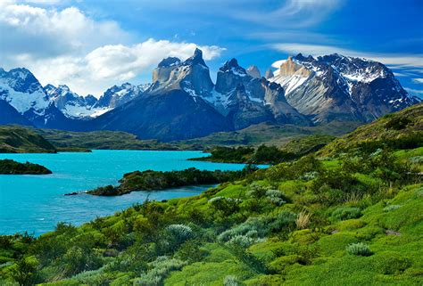 Fonds Decran Photographie De Paysage Chili Lac Montagnes Pehoe Lake