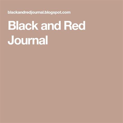 Black And Red Journal Red Journal Black And Red Blog Websites
