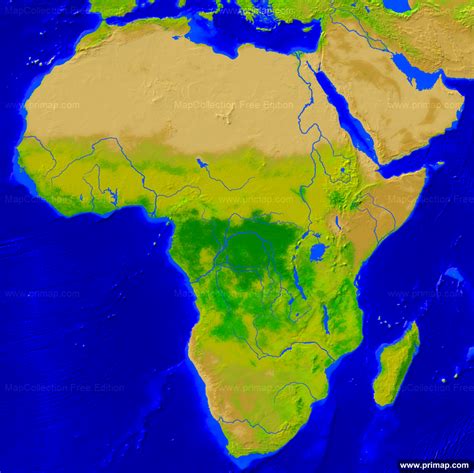 Vector eps illustrator maps of vegetation and landuse of africa. primap Continental maps