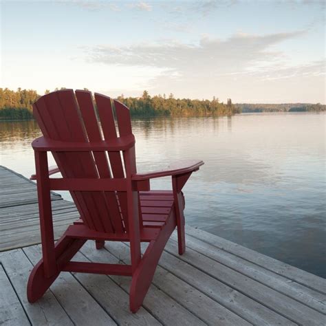 Premium Photo Muskoka Chair On Dock At Lake Of The Woods Ontario