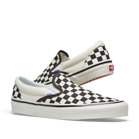 Vans Classic Slip On 98 Dx Checkerboard Black And White End Uk