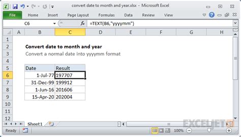 Convert Date To Month And Year Excel Formula Exceljet