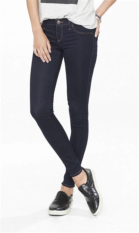 Solid Dark Extreme Stretch Low Rise Jean Legging From Express Ripped