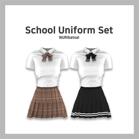 Nuribatsal Female School Uniform Set For Summer Sims 4 8