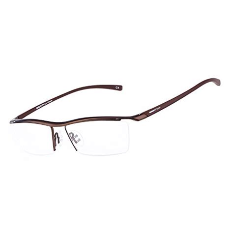 buy men semi rimless eyeglasses pure titanium eyewear ultra lightweight business prescription