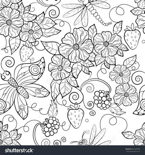 Coloring Pages Butterfly Pattern Flowers Coloring Pages