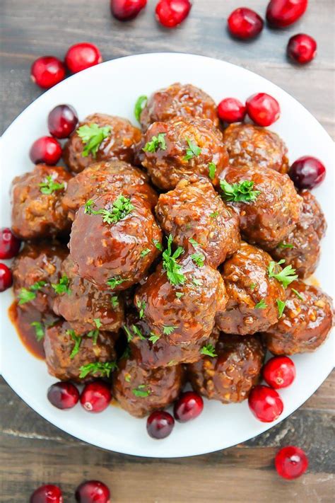 Homemade Meatballs Are Lightly Coated In A Flavorful Cranberry Barbecue