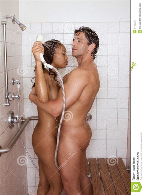 Naked Sensual Couple Man And Woman In Shower Royalty Free