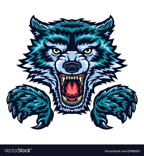 Angry Wolf Royalty Free Vector Image Vectorstock