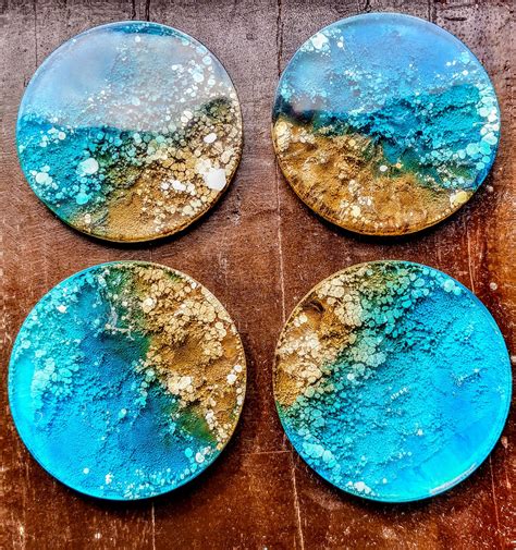 Resin Coasters Resin Art Coaster Set Handmade Home And Living Kitchen And Dining