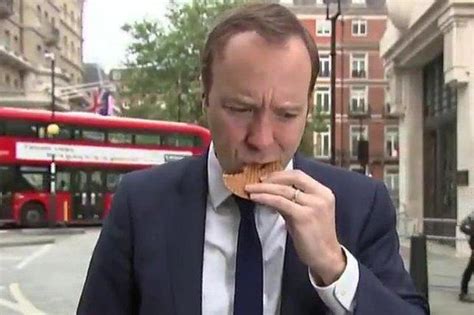 There was a 'beat' in the edit i saw before he did the. Health Secretary Matt Hancock tucks into a waffle for ...
