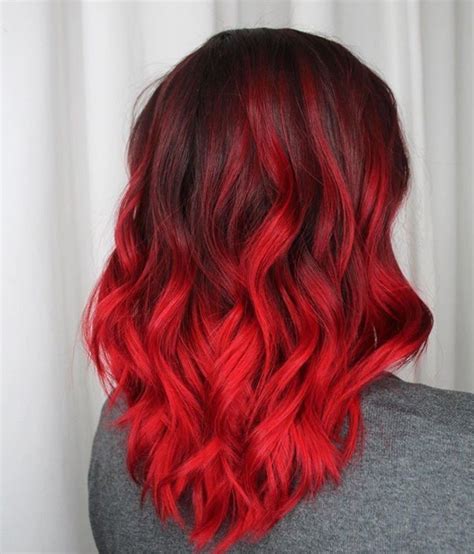 Bright Red Hair Color Magenta Hair Colors Purple Hair Highlights Purple Ombre Hair Hair