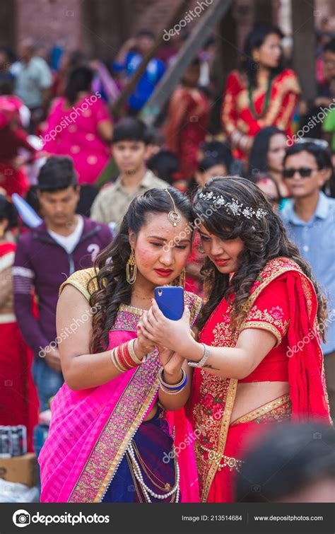 Kathmandu Nepal Sep 2018 Nepali Women Watching Photo ...