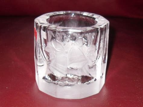 4 vintage frosted glass votive candle holders church cottage all occasion christmas w/ tea lights house warming gift belovedbaggage 5 out of 5 stars (2,943) STUDIO NOVA FROSTED Crystal Glass Holiday Christmas Bells ...