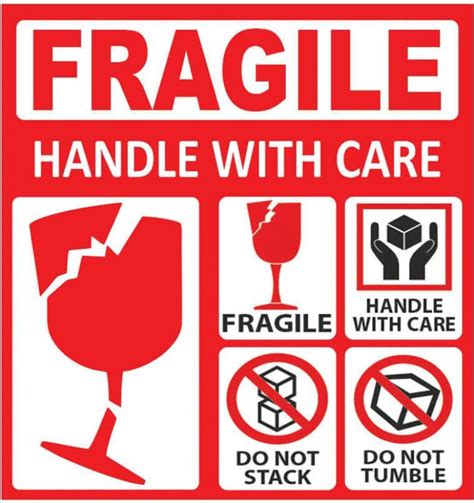 Anweshas Pack Of 60 Fragile Do Not Stack Do Not Tumble Handle With