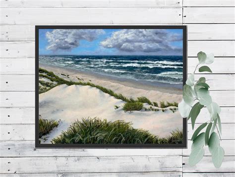Ocean And Beach Framed Art Print Or Canvas After The Storm Coastal Beach Sand Dune Wall Art