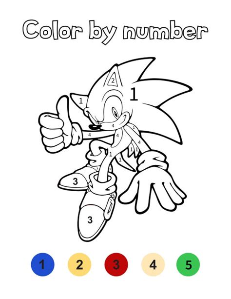 Sonic Color By Number Pdf Pages Etsy Uk