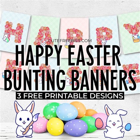 3 Free Printable Easter Bunting Banners Cute Freebies For You