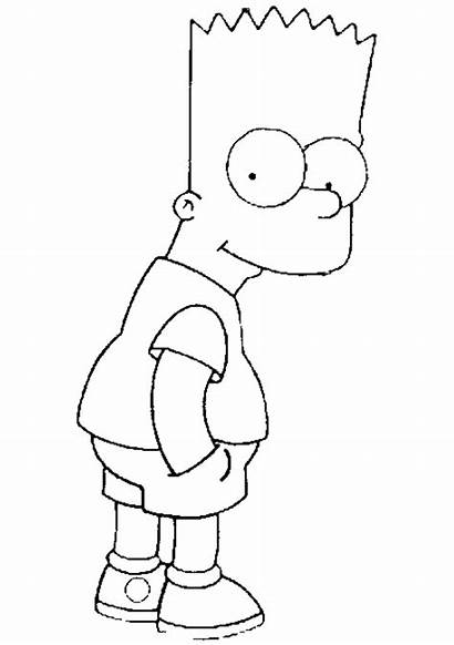Coloring Simpsons Cartoon Printable Drawings Bart Simpson