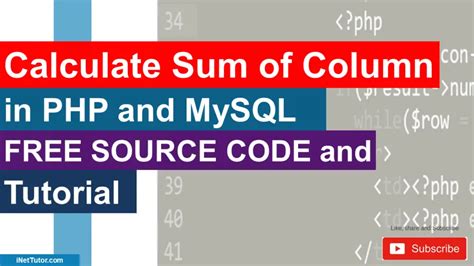 Calculate Sum Of Column In Php And Mysql Free Tutorial