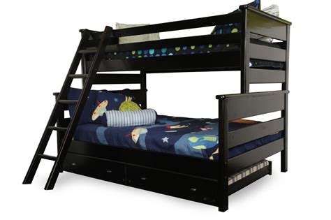 Casual Youth Twin Over Full Bunk Bed In Black Cherry Mathis Brothers