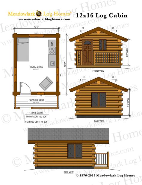 Aspen 12x16 Log Cabin Meadowlark Log Homes
