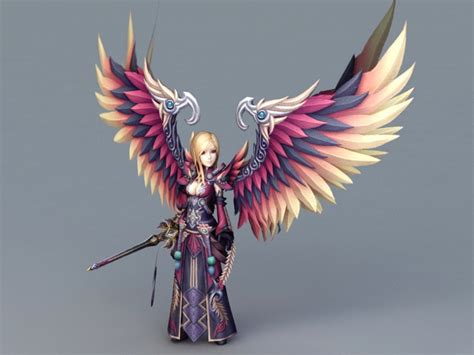 Female Warrior Guardian Angel 3d Model 3ds Max Files Free