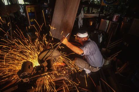 Japanese Blacksmiths Forge On Photos