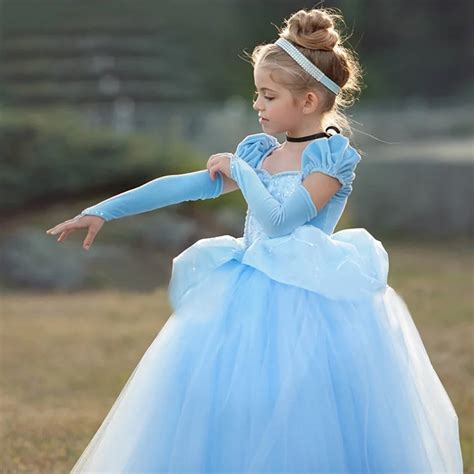 Princess Costumes Girls Blue Dress Up Kids Fancy Halloween Christmas