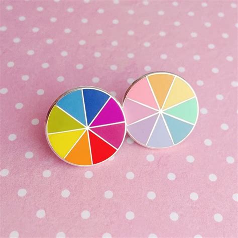 Color Wheel Pins In Bright And Pastel Enamel Badges Enamel Pin Badge