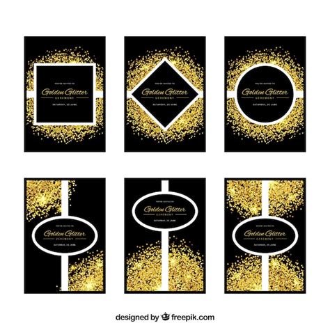 Gold Glitter Cards Vectors And Illustrations For Free Download Freepik