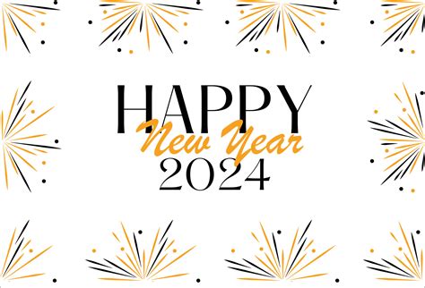Feliz Año Nuevo 2024 Vector De Tarjeta De Año Nuevo 16746903 Vector En