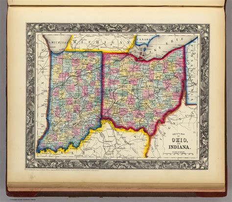 County Map Of Ohio And Indiana David Rumsey Historical Map Collection