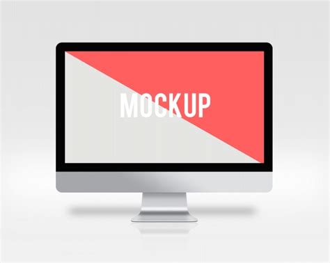 psd computer screen  white background mock