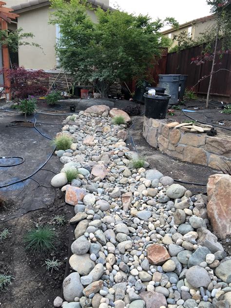 Dry Creek Bed Backyard Hill Landscaping Front Yard Landscaping Plans