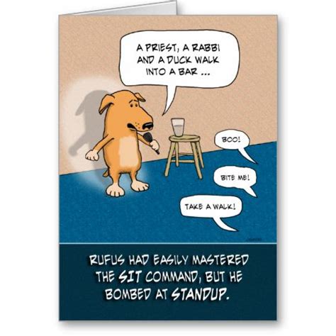 Funny Standup Comic Dog Birthday Card Zazzle