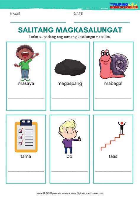 Salitang Magkasalungat Worksheets Set 2 — The Filipino Homeschooler