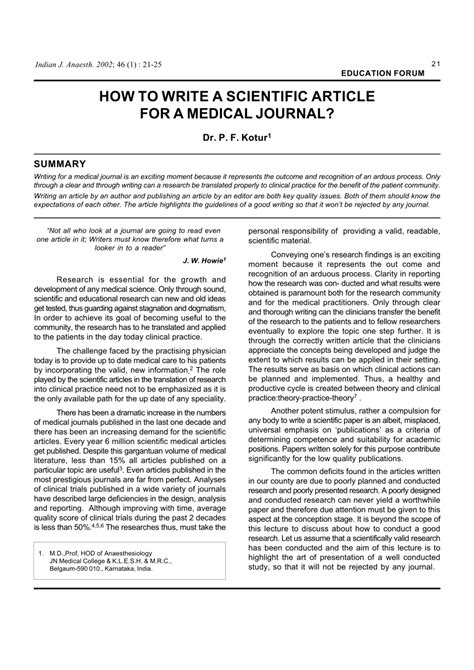 How To Write A Medical Paper For Publication How To Write A Research