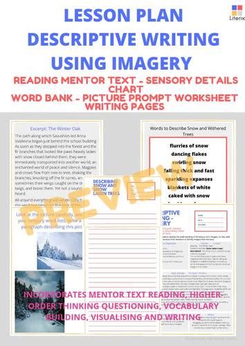 Descriptive Writing Using Imagery Lesson Plan Reading And Writing