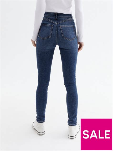 new look blue lift and shape jenna skinny jeans uk