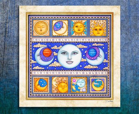 Sun Moon Art Print By Artist Dan Morris Blue Moon Etsy Moon Art