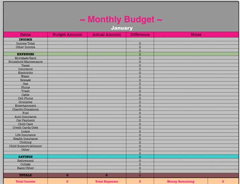 Monthly + Yearly Budget Spreadsheets | Excel budget template, Budget spreadsheet, Monthly budget ...