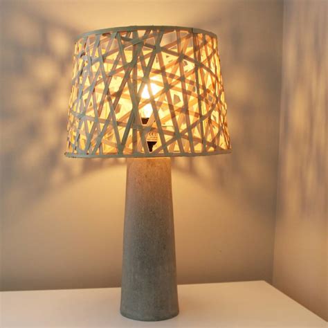 Concrete Base Lamp With Rattan Shade By Lime Tree London | notonthehighstreet.com