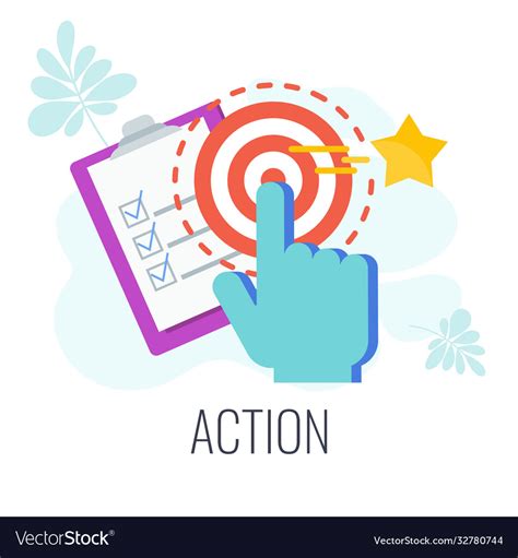 Action Icon Call To Cta Flat Royalty Free Vector Image