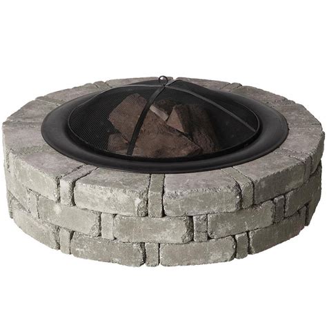 Pavestone Rumblestone 46 In X 105 In Round Concrete Fire Pit Kit No
