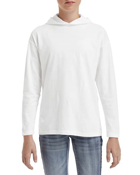 Anvil Youth Long Sleeve Hooded T Shirt 987b