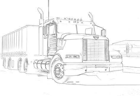 Freightliner Truck Coloring Page Mimi Panda