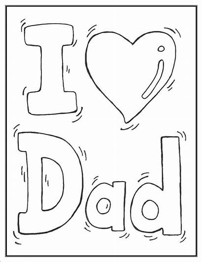 Coloring Fathers Pages Dad Father Happy Heart
