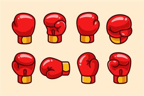 Set Of Cartoon Boxing Gloves Graphic By Rexcanor · Creative Fabrica